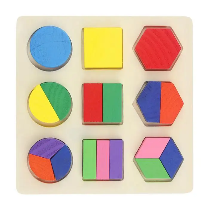 Игрушка-пазл для раннего развития игровая игрушка многоцветный Деревянный геометрические головоломки модный квадратный для детей От 0 до 2