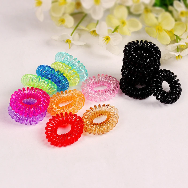 

20pcs/Lot Korea Hot Hair Rope Wholesale Telephone Wire Hair Band Hair Accessories Rubber bands Girl Hair Gum