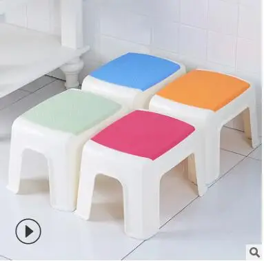 

Children's plastic stool thickened bench adult household minimalist modern fashion table stool bathroom stool stool
