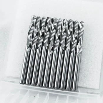 

10pcs Solid Carbide Drill Bit 3.175mm 1/8" 2-Flute Straight Shank K10