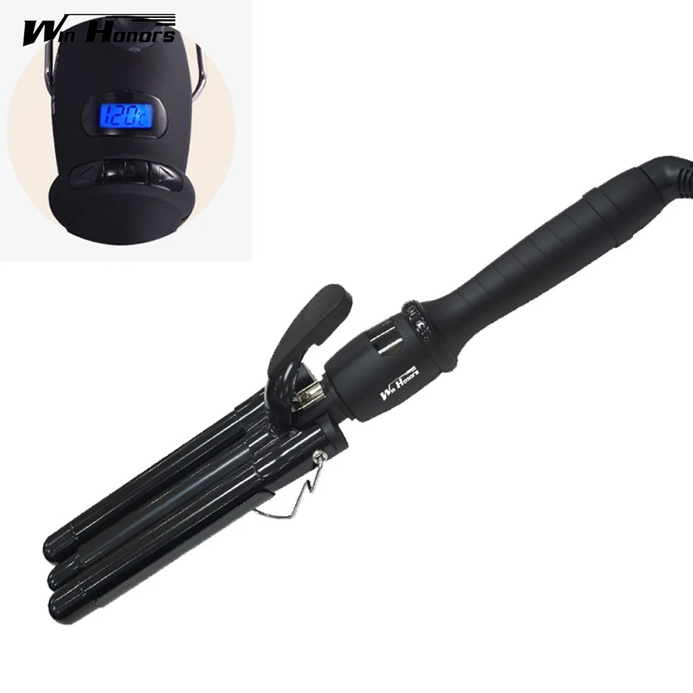 Ceramic Protection 3 Barrel Hair Curler Professional Hair Waver Wet and Dry Styling Tools Curling Iron Tong Curlers Rollers fmk tourmaline ceramic styler hair waver curler roller 3 barrel wavers hair styling tools hair curling iron crimper tongs ht020a