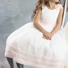 Довольно платье-линии цветы платья ручной цветы для подружек невесты платье тюль детские маленькие девочки LD1638