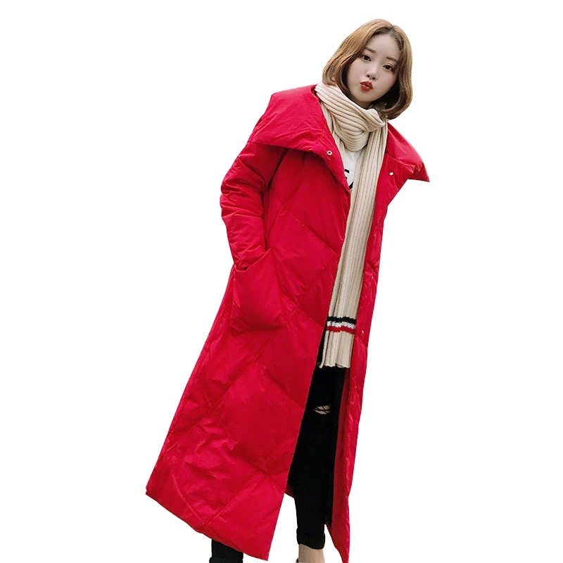 D'hiver Long 2018 Neige Solide Parka White Chaud Black Mode Femmes Épais red De Veste Poche Manteau Couleur Feminina Habit rice Luxe BwBr5