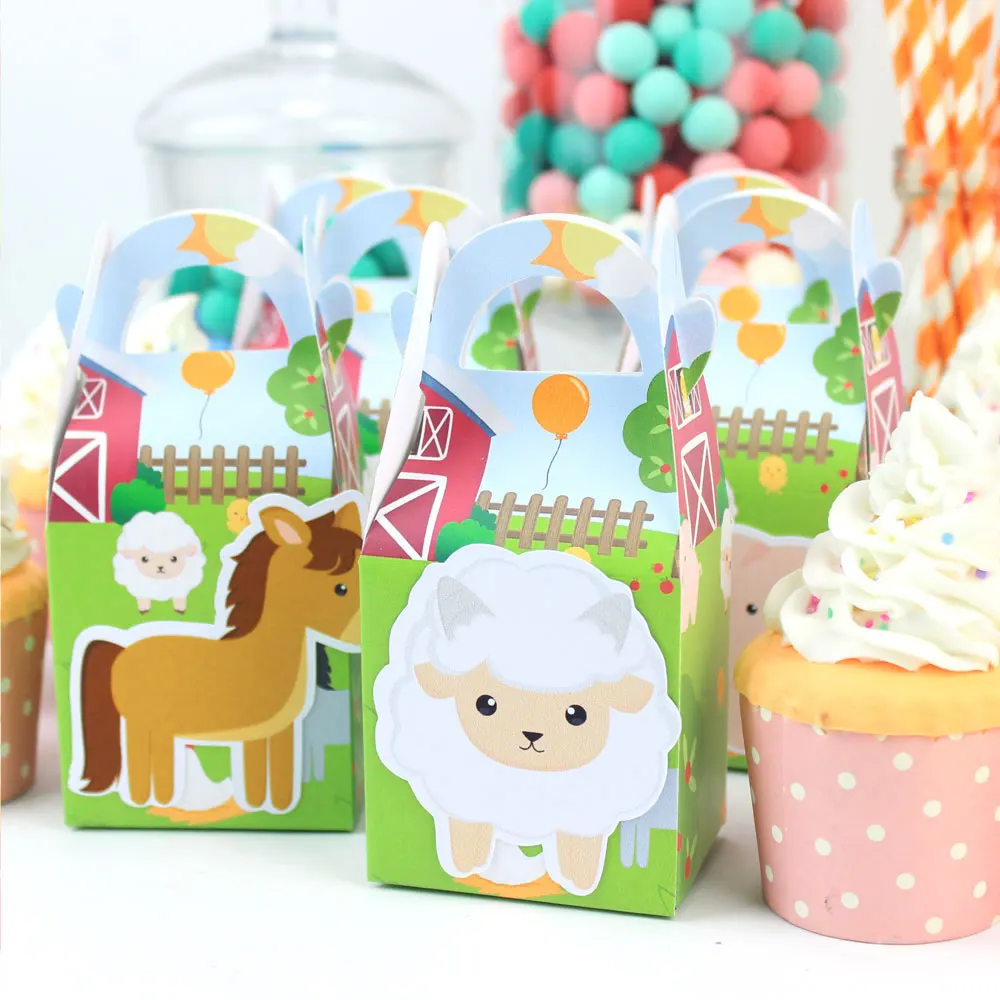 Farm Animal Favor Box Candy Box Gift Box Kids Birthday Party Supplies Decoration Farm Party Event Party Supplies