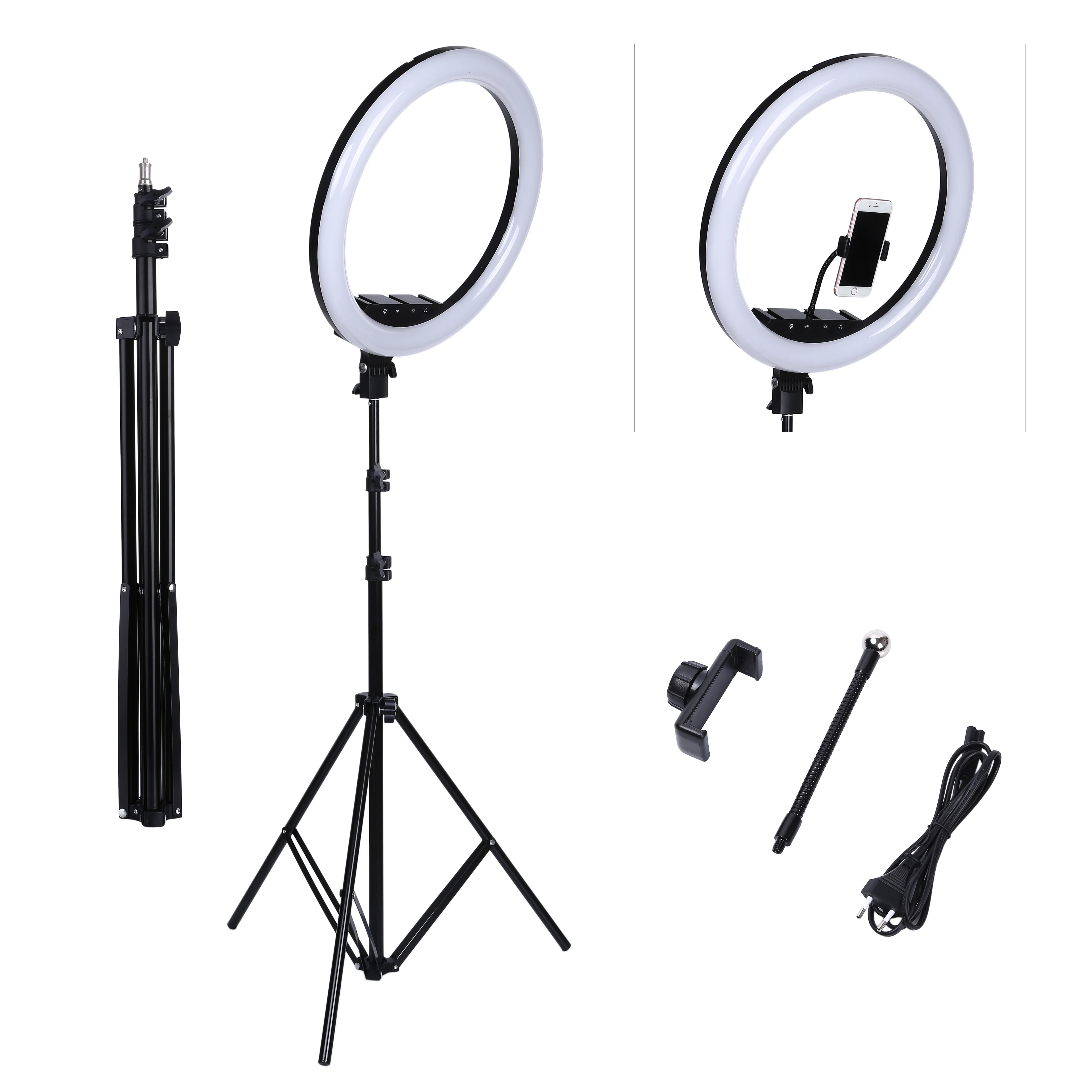 

18 Inch Photo Studio lighting LED Ring Light Touch Screen Switch Photography Dimmable Ring Lamp With Stand for Portrait,Makeup