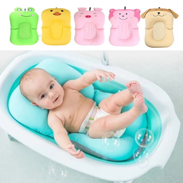 Newborn Shower Mat Infant Bathtub Baby Bath Tub Pillow Pad Lounger