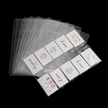 2PCS 30Holes Loose Leaf Clear File Sheets Protectors A4 Two sides 20 cards Collection Bag Spiral Binder Notebook Planner