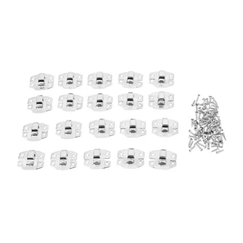 

DRELD 20Pcs Antique Silver Box Hasp Lock Catch Latches for Jewelry Box Suitcase Buckle Clip Clasp Furniture Hardware 24*19mm