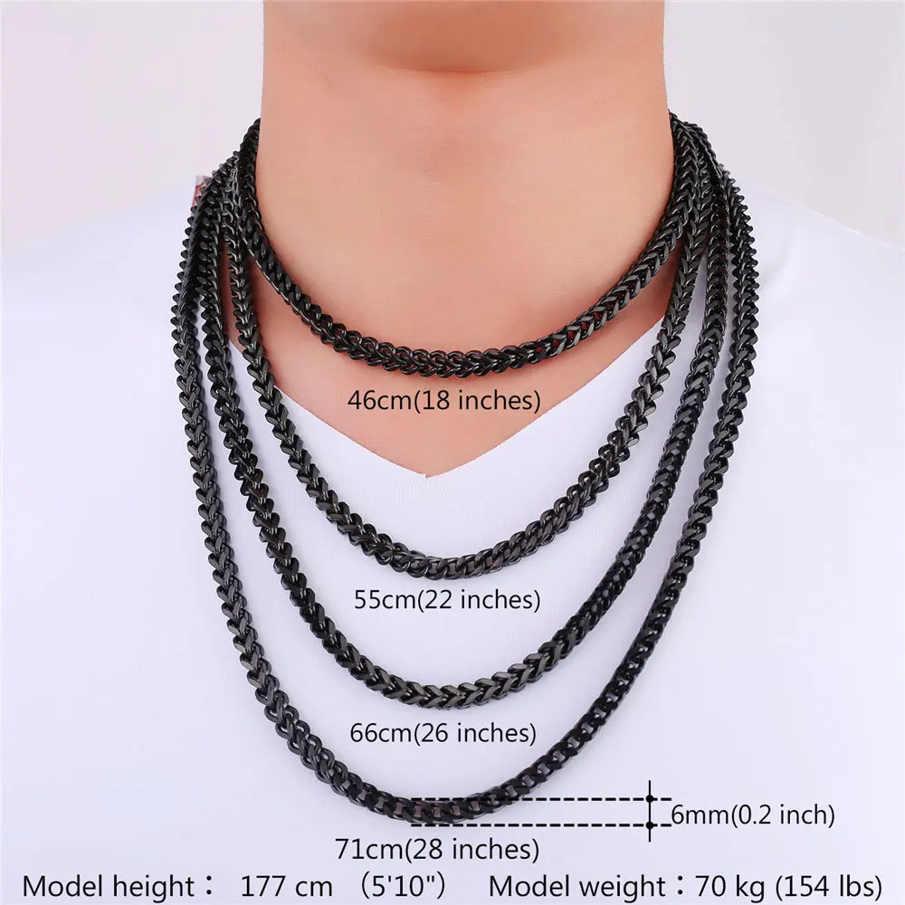 Chains Men Jewelry Gold Color 6mm 56cm 