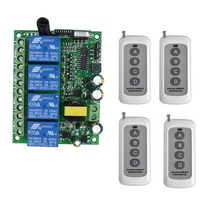 Lone range AC220V 220 V 4CH RF беспроводной пульт дистанционного управления реле системы