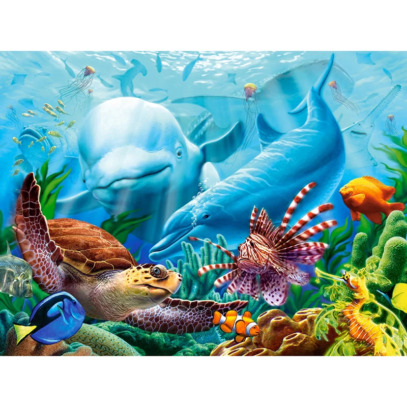 

Full square diamond 5D DIY diamond embroidery Ocean Life diamond painting Cross Stitch Rhinestone mosaic home decoration CX