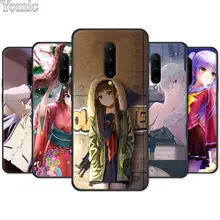 Silicone Phone Case for Oneplus 7 7 Pro 6 6T 5T Soft Cover Shell for Oneplus 7 7Pro Sweet Anime Girl Black Case