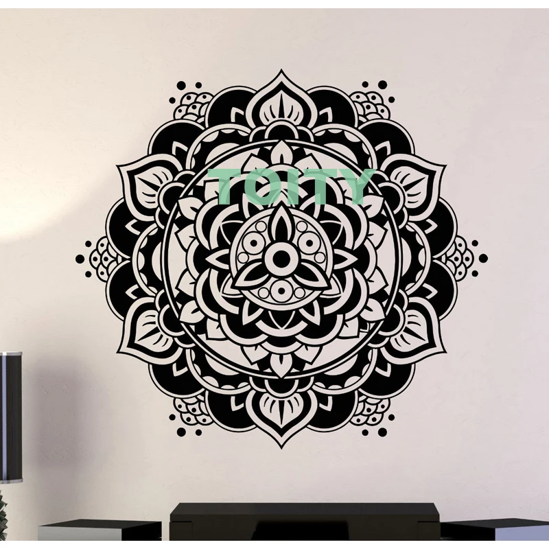 

Vinyl Wall Decal Mandala Yoga Center Meditation Lotus Buddhism Sticker Home Interior Removable Bedroom Decor size S M L