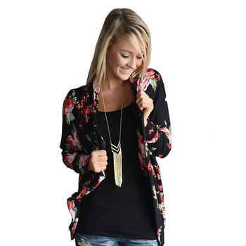 

YGYEEG Women Coat Fashion Ladies Retro Floral Zipper Up Bomber Jacket Casual Coat Autumn Outwear Women Clothes Basic Jackets