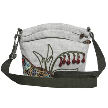 

Fashion Appliques Small Women Handbags!Nice National Floral Embossing Lady Shoulder&Crossbody Bags Top Vintage Canvas Carrier