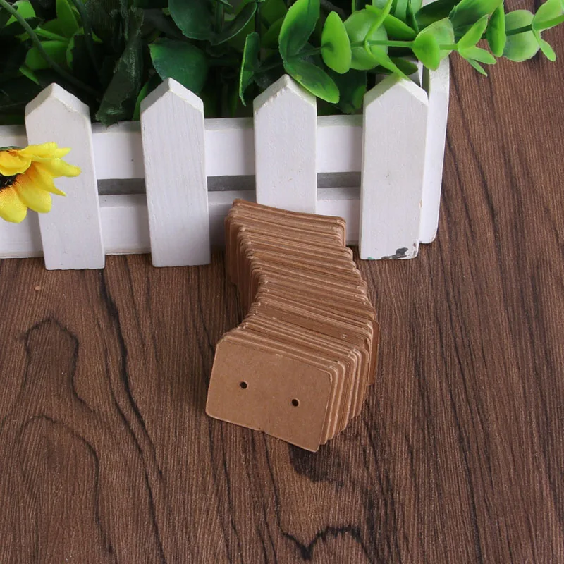 100Pcs Blank Earrings Ear Studs Display Card Hanging Tags Kraft Paper Jewelry Display Stand Holder Jewelry Organizer