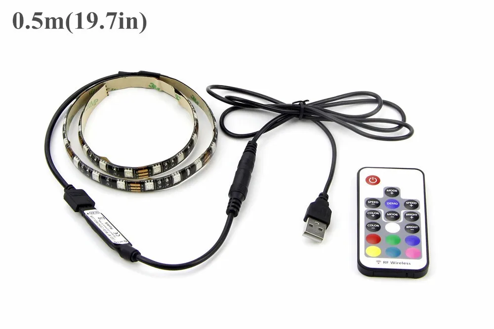 USB RGB LED Strip 5050 Flexible Adhesive Tape Multi-color Changing Lighting Kit for Flat Screen HDTV LCD Desktop PC Monitor (2)
