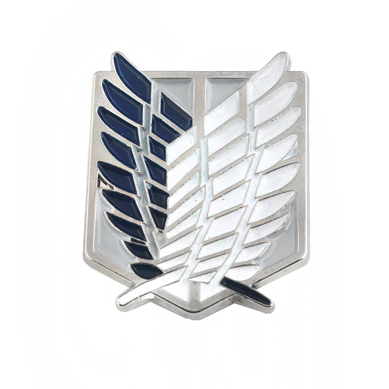 

Cartoon Attack On Titan Enemal Brooches Legions Badge Unicorn Lapel Wings of Liberty Silver White Badge Men Women Accessories