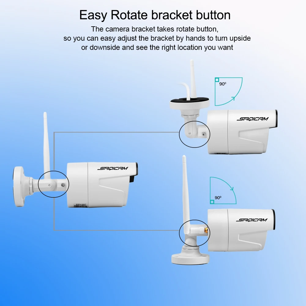 Saqicam 8 каналов 960 P HD Беспроводная система безопасности 8 шт. 1.3MP Водонепроницаемая наружная беспроводная ip-камера WiFi NVR комплект