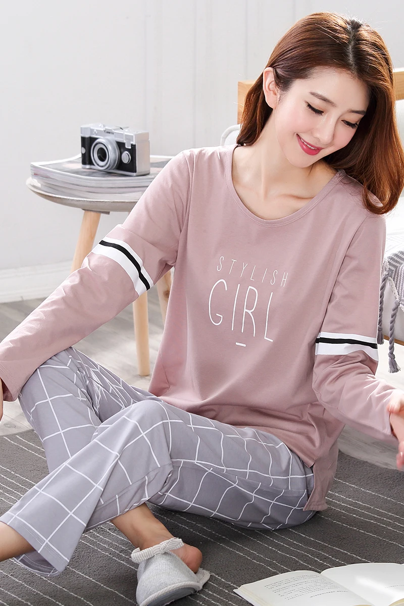 Женская одежда для осени и зимы модель 5XL 4x l m пижамные комплекты Хлопковая пижама