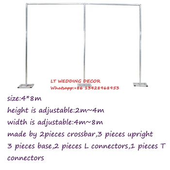 

4m*8m wedding zincplated metal wedding backdrop stand/drap stand/piping frame