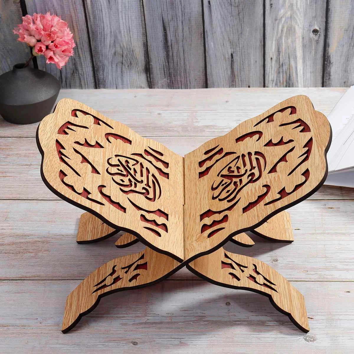 

Wooden Medium Bookshelf Eid Al-Fitr Bookshelf For Muslims Muslims Islamic The Hui Nationality Wooden Quran Bookshelf 20x30cm