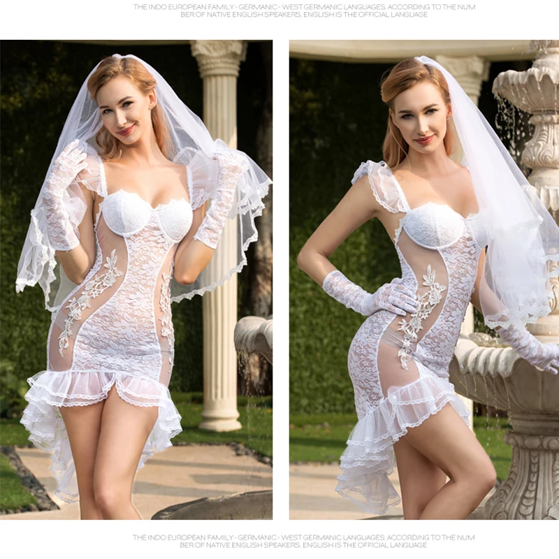  Porno Women Wedding Dress Cosplay Sexy Underwear White Lingerie Sexy Hot Erotic Apparel sexy costum