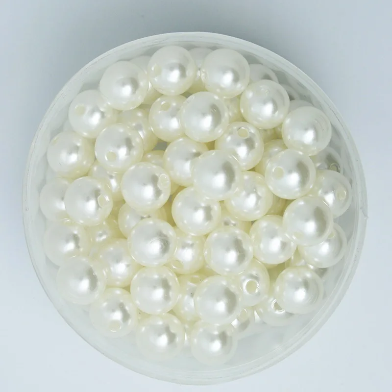 

Youmi 10MM ABS Pearls Imitation Pearl Beads White Ivory Color Round Loose Spacer Beads For Bracelet Necklace Making