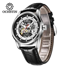 Топ бренд ochстин мужские наручные часы турбийон автоматические механические часы Скелет подарки для мужчин часы Relogio Masculino