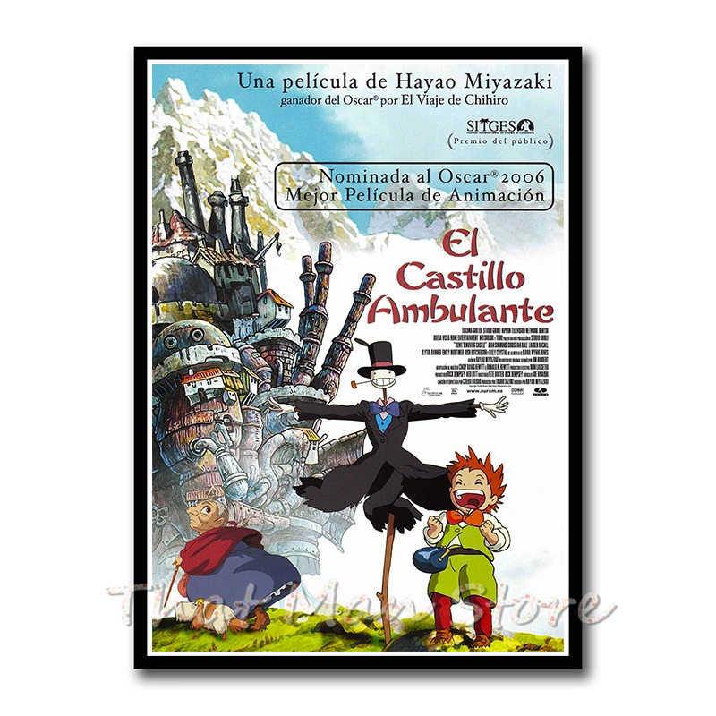 Hayao Miyazaki Howl художественный постер с подвижным замком аниме художественное