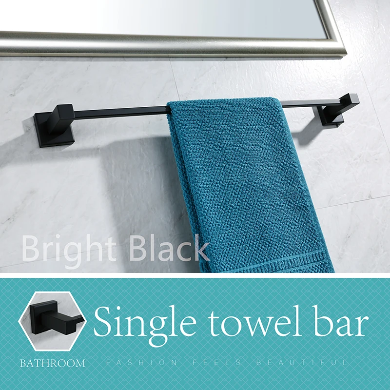 

LOY Bathroom Towel Bar Brushed SUS 304 Stainless Steel Bath Wall Shelf Rack Hanging Towel Hanger Contemporary Style LOY 43001-V3