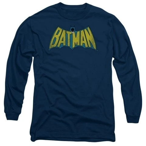 Trevco Dc-Classic Batman Logo - Long Sleeve Adult 18-1 Tee - Navy Medium (1)