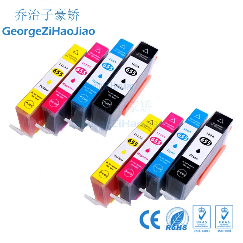 8 x чернильный картридж совместимый для HP655 655XL Deskjet 3525 4615 4625 5525 6520