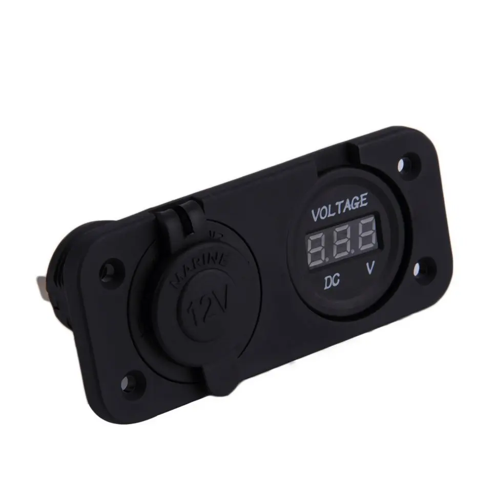 

8pcs 12V LED Waterproof Socket Power Outlet Volt Meter Panel Mount Marine Voltmeter