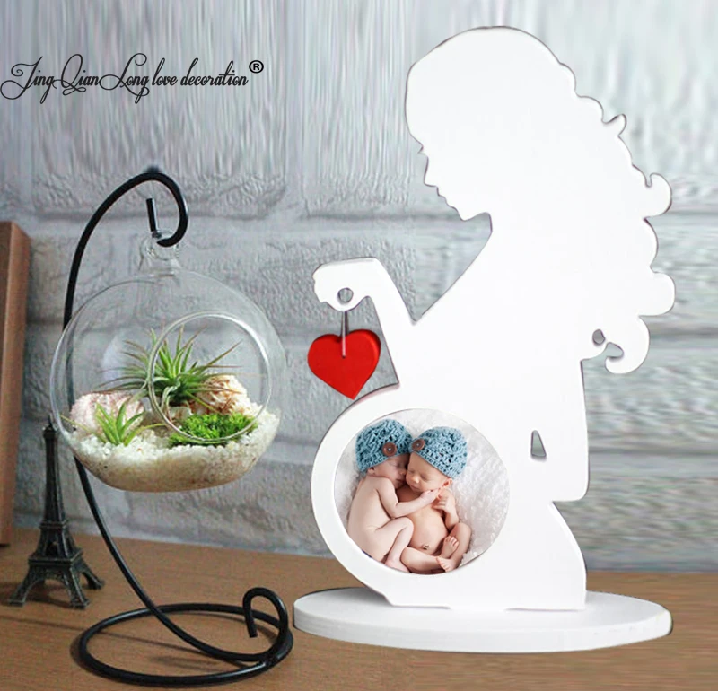 

baby picture frame Ultrasound Sonogram frame. Gift. Pregnant woman silhouette. Nursery decor Standing Letters Sign