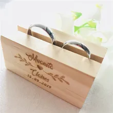 Новое поступление под заказ из массива дерева ювелирный держатель персонализированный держатель для обручального кольца подставка ювелирный Органайзер витрина свадебные принадлежности