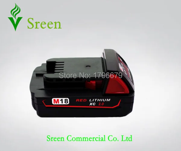 

2000mAh Spare 18V Lithium Ion Rechargeable Power Tool Battery Replacement for Milwaukee M18 XC 48-11-1828 M18B2 C18B Li18 M18BX