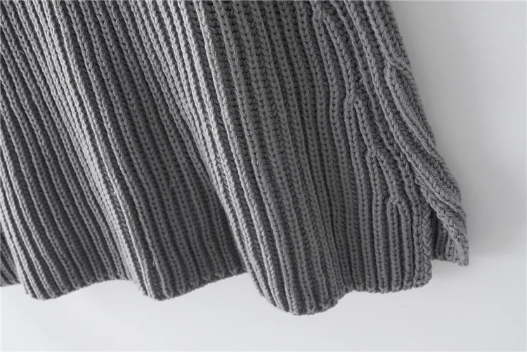 Omchion Sueter Mujer 2018 корейский Водолазка Batwing Для женщин свитера и пуловеры Повседневное Разделение толстые Трикотажное пончо LMM16