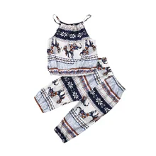 Новинка года, одежда для маленьких девочек жилет с изображением слона топ+ штаны, комплект летней одежды для маленьких девочек