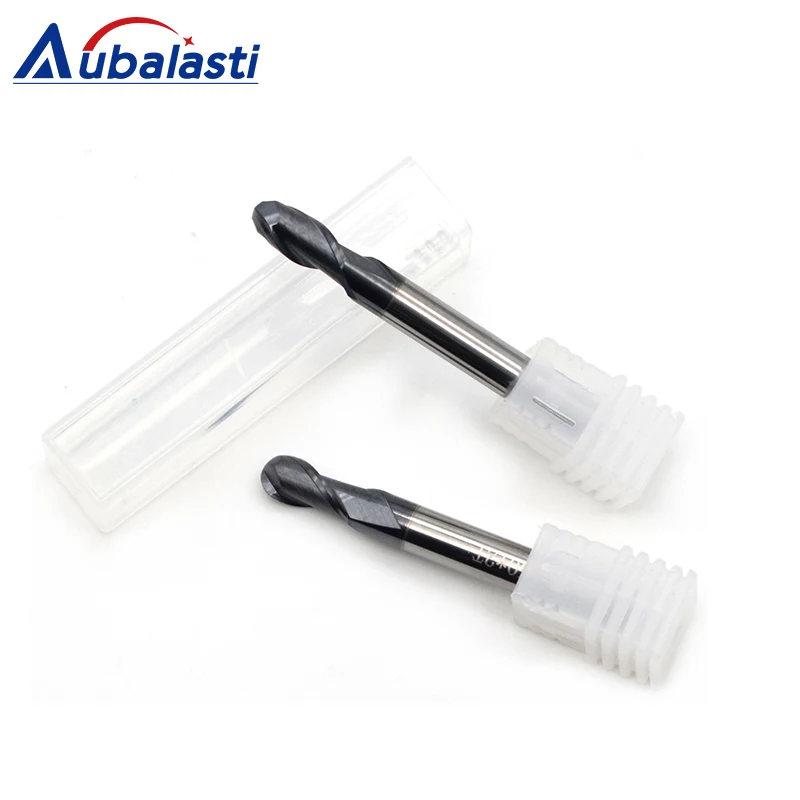 Aubalasti HRC60 2 флейты шаровой концевой фрезы фрезерный станок с ЧПУ инструменты Фрезы