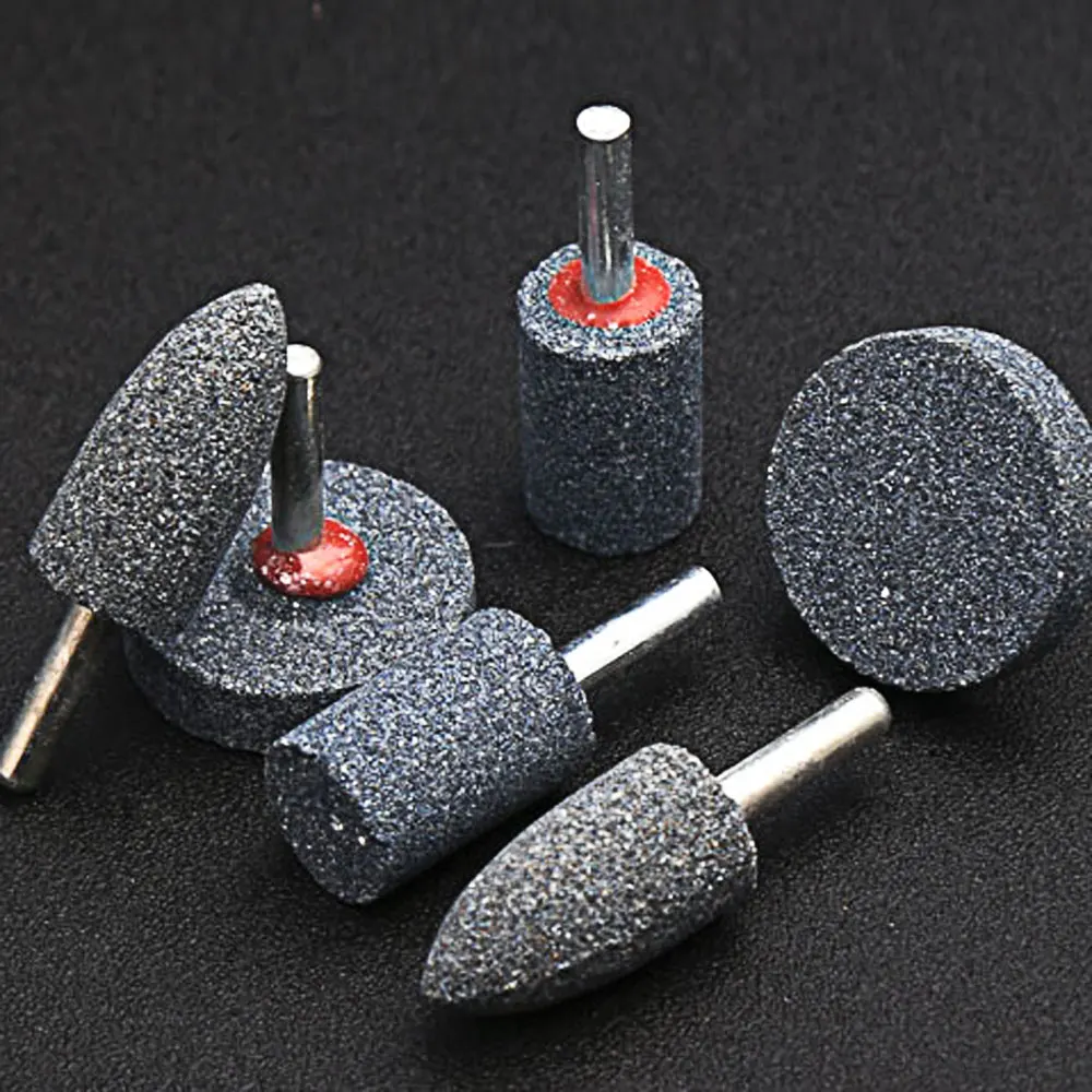 10pcs brown aluminum oxide mounted point set grinding wheel shank 6mm