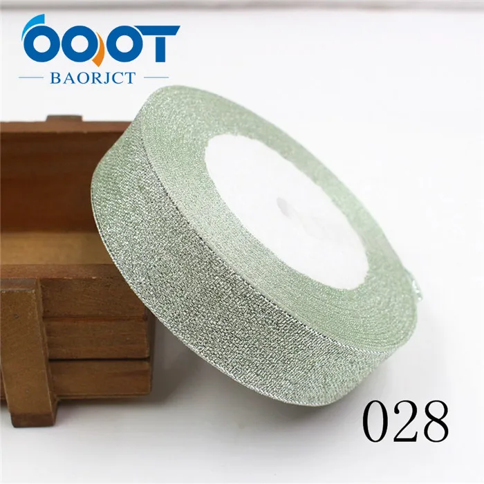 028 OOOT BAORJCT 1710187, 33 цвета 25 мм Блестящая лента Рождественская тесьма для свадебного ремесла бант Подарочное украшение обертывание riband сделай сам - Цвет: 028