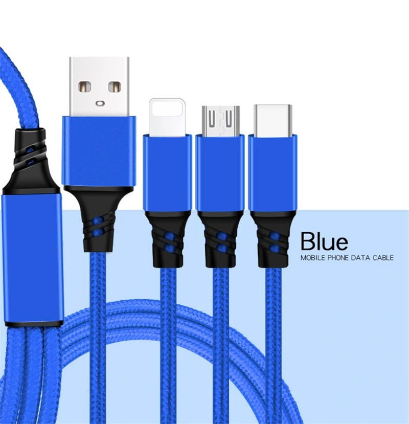 3in1 Micro Тип usb C iOS кабель для зарядного устройства для iPhone XS max XR X 6 6 S 7 8 плюс 5 5S SE Android Galaxy S8 S9 автомобильный мобильный телефон Зарядное устройство