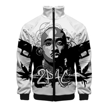 

2pac Rapper Mans Jackets And Coats Harajuku Streetwear Man Hip Hop Jacket Spring 2019 Blouson Homme Bomber Jackets zipper