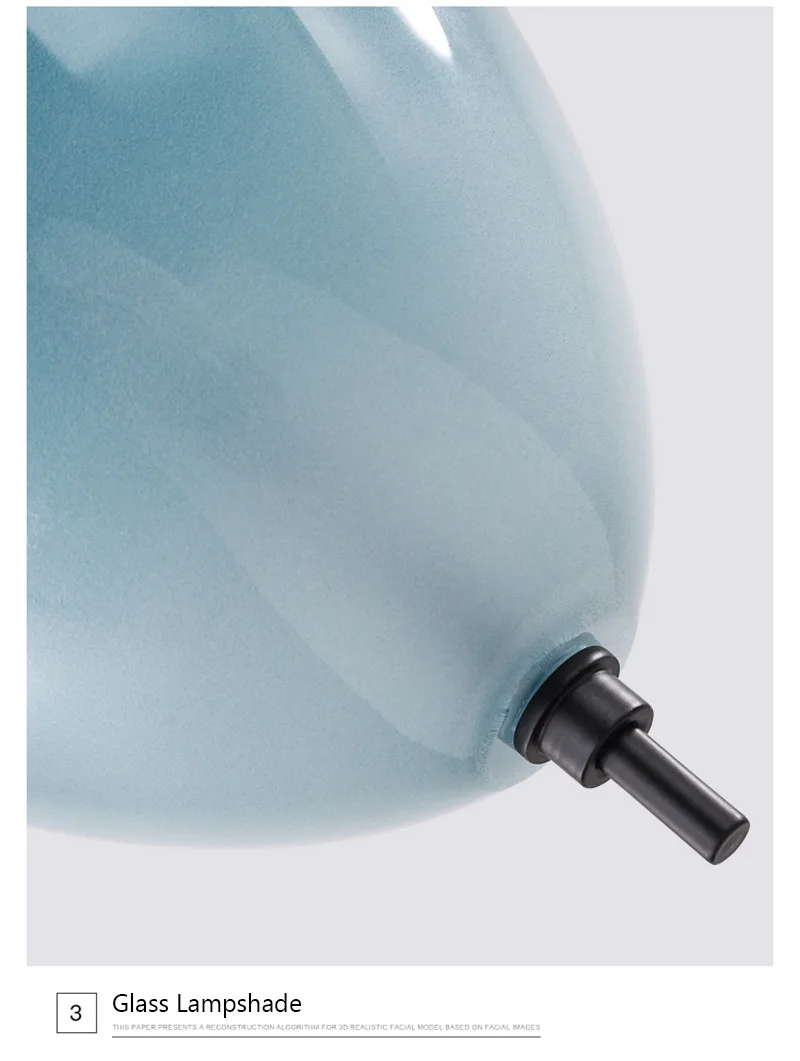 Nordic Art Deco Teardrop-shaped Blue Gradient Glass Pendant Lights LED Modern Simple Hanging Lamp for Dining Living Room Restaurant (19)
