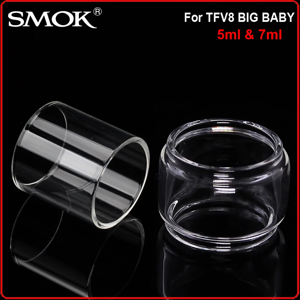 

Original SMOK TFV8 Big Baby Tank Glass Tube 5ml 7ml Pure Pyrex Replacement Clear Glass for SMOK V8 Big Baby Atomizer Vaporizer