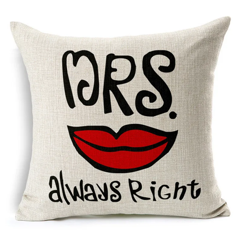 Mr Mrs чехол для подушки с надписью Love Heart дивана домашняя декоративная подушка из