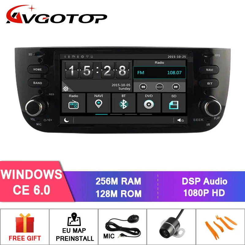 Cheap AVGOTOP Android 9 Wince Car Radio DVD Player For FIAT LINEA 2G 16G Vehicle GPS Multimedia 1