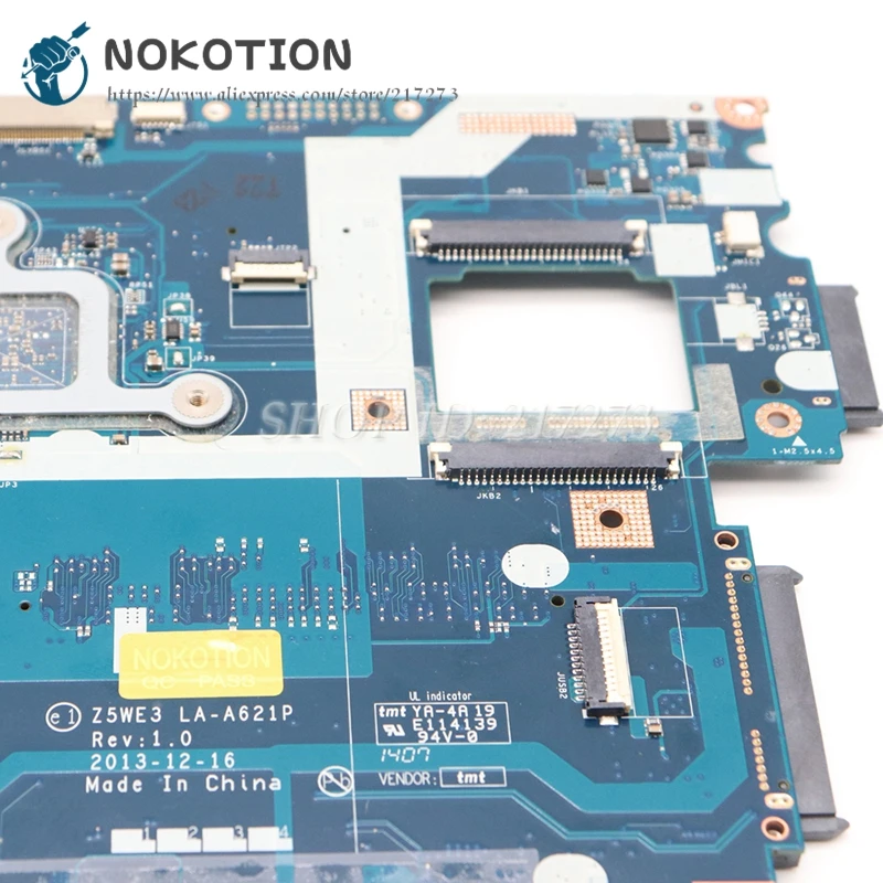 NOKOTION для acer aspire E1-510 E1-510-2500 Материнская плата ноутбука Z5WE3 LA-A621P NBC3911001 NB. C3911.001 N3520 cpu