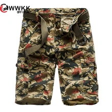 Мужские шорты-карго в стиле милитари, классные летние хлопковые шорты армейского цвета, мужские свободные шорты с несколькими карманами, мужские повседневные шорты